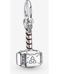 PANDORA - Marvel The Avengers Thor's Hammer Dangle Charm - Lyst