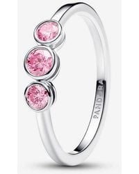 PANDORA - Era Bezel Sterling Lab-Grown Diamond Triple Stone Ring - Lyst