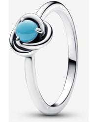 PANDORA - December Birthstone Eternity Circle Ring - Lyst