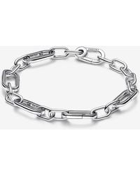 PANDORA - Me Sterling Silver Link Bracelet With 5 Openable Links - Lyst