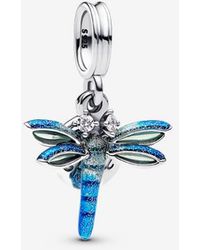 PANDORA - Dragonfly Double Dangle Charm - Lyst