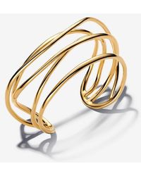 PANDORA - Organically Shaped Wired Open Bangle - Lyst
