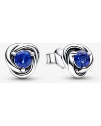 PANDORA - September Birthstone Eternity Circle Stud Earrings - Lyst