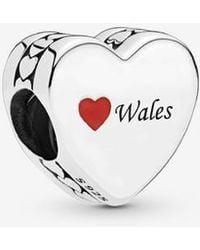 PANDORA - Wales Love Heart Charm - Lyst