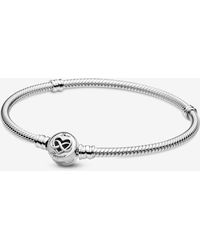 PANDORA Moments Heart Infinity Clasp Snake Chain Bracelet - Metallic