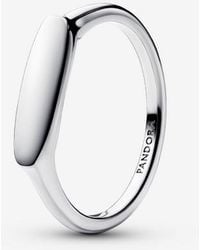 PANDORA - Engravable Bar Ring - Lyst