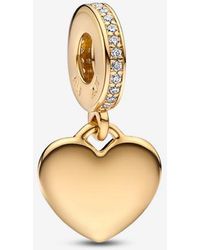 PANDORA - Engravable Heart Tag Dangle Charm - Lyst