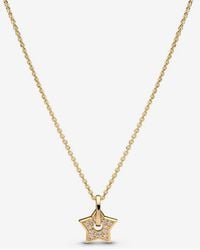 PANDORA - Talisman 14K Lab-Grown Diamond Pavé Star Pendant Necklace - Lyst