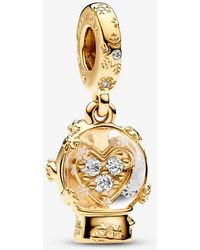 PANDORA - Heart Snowflake Snow Globe Dangle Charm - Lyst