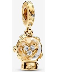PANDORA - Heart Snowflake Snow Globe Dangle Charm - Lyst