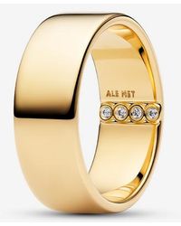 PANDORA - Engravable Wide Band Ring - Lyst