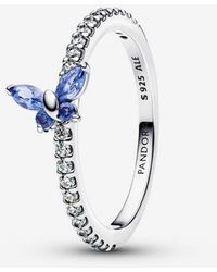 PANDORA - Sparkling Butterfly Bold Ring - Lyst