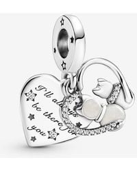 PANDORA - Cats & Hearts Dangle Charm - Lyst