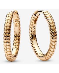 PANDORA - Moments Small Charm Hoop Earrings - Lyst