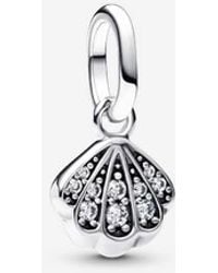 PANDORA - Sparkling Shell Mini Dangle Charm - Lyst