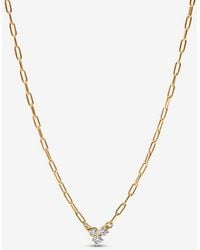 PANDORA - Era Lab-Grown Diamond Cluster Paperclip Chain Necklace - Lyst