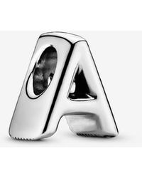 PANDORA - Charm 797455 Woman Silver Letter A - Lyst