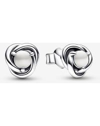 PANDORA - June Birthstone Eternity Circle Stud Earrings - Lyst