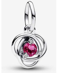 PANDORA - October Birthstone Eternity Circle Dangle Charm - Lyst