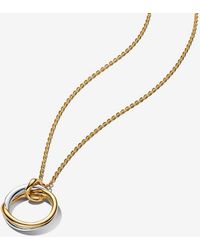 PANDORA - Organically Shaped Two-Tone Pendant Necklace - Lyst