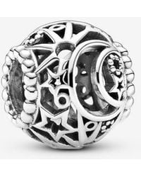 PANDORA - Passions Moon And Star Sterling Silver Charm - Lyst