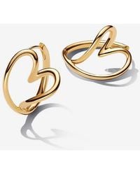 PANDORA - Organically Shaped Heart Hoop Earrings - Lyst