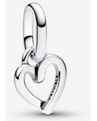 PANDORA - Me Freehand Heart Mini Dangle Charm - Lyst