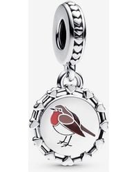 PANDORA - Engravable Robin Bird Dangle Charm - Lyst