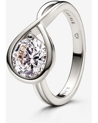 PANDORA - Infinite 14k White Gold Lab-grown Diamond Ring - Lyst