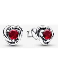 PANDORA - July Birthstone Eternity Circle Stud Earrings - Lyst