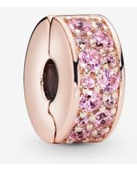 PANDORA - Pavé Clip Charm - Lyst