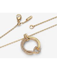 PANDORA - Infinite Lab-Grown Diamond Pavé Circle Pendant Necklace - Lyst