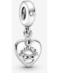 PANDORA - Friends Forever Heart Dangle Charm - Lyst