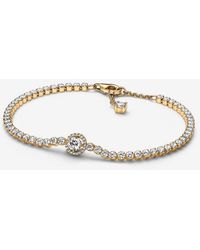 PANDORA - Sparkling Halo Tennis Bracelet - Lyst