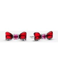 PANDORA - Disney Snow Bow Stud Earrings - Lyst