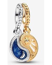 PANDORA - Two-Tone Splittable Sun & Moon Dangle Charm - Lyst