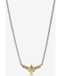 PANDORA - Marvel Captain Marvel Octogram Star Two Tone Pendant Necklace - Lyst