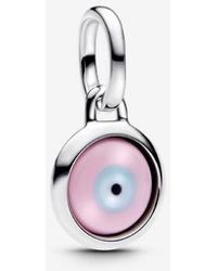 PANDORA - Engravable Evil Eye Murano Glass Mini Dangle Charm - Lyst