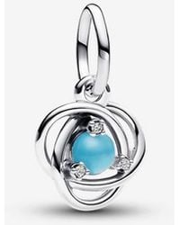 PANDORA - December Birthstone Eternity Circle Dangle Charm - Lyst