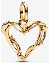 PANDORA - Wire Heart Dangle Charm - Lyst