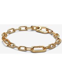 PANDORA - Me Link Chain Bracelet In 14k Gold-plated For Medallion Charms - Lyst