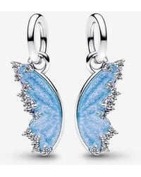 PANDORA - Splittable Butterfly Dangle Charm - Lyst