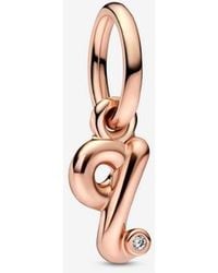 PANDORA - Letter Q Script Alphabet Dangle Charm - Lyst