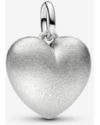 PANDORA - Matte Puffy Heart Dangle Charm - Lyst
