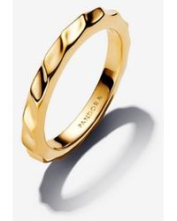 PANDORA - Rippled Band Ring - Lyst