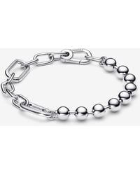 PANDORA - Me Metal Bead & Link Chain Bracelet - Lyst