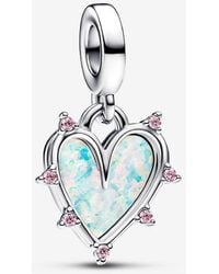 PANDORA - Friendship Opalescent Double Dangle Charm - Lyst