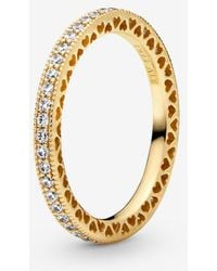 PANDORA - Sparkle & Hearts Ring - Lyst