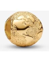 PANDORA - Textured Globe Mini Charm - Lyst