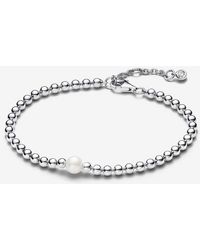 PANDORA - Treated Freshwater Cultured Pearl & Beads Bracelet - Lyst